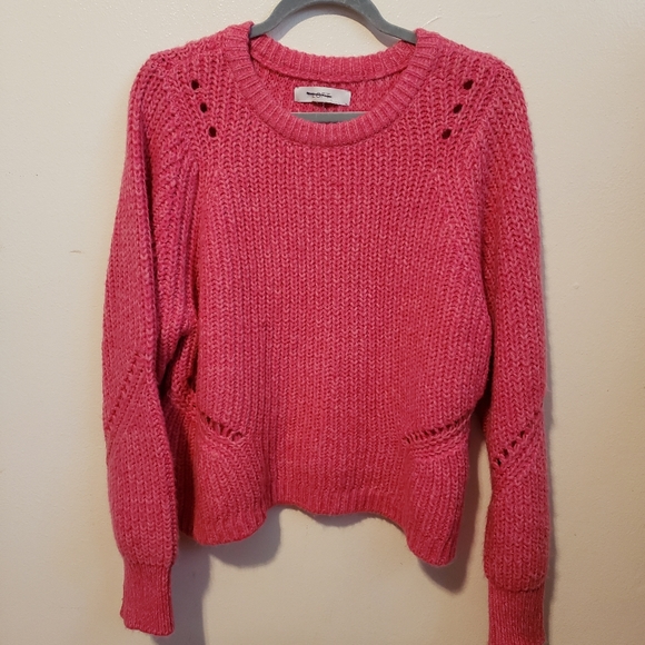 LOFT pink fuzzy long sleeve sweater - Picture 1 of 6